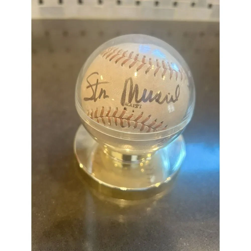 Stan Musial & Ernie Banks HOF Legends Signed Baseball